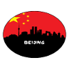 Peking-China-Flaggen-Skyline-Schattenbild-Reise