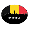 Brüssel-Belgien-Flaggen-Skyline-Schattenbild-Reise