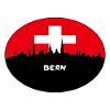 Bern-Schweiz-Flaggen-Skyline-Schattenbild-Reise