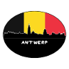 Antwerpen-Belgien-Flaggen-Skyline-Schattenbild-Reise