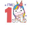 Unicorno per il primo compleanno per i bambini 1 anno