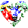 Herz Wolf bunt