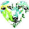 Wolf Herz bunt