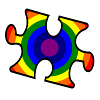 Rainbow puzzle piece