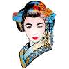 Japanese Geisha Chrysanthemum Kimono 107