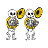 Sousaphone Player Skeleton Music Big Band Sousaphone