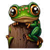 Cute Frog on a Log