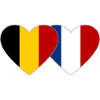 Belgium France Flag Heart