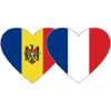 Moldova France Flag Heart