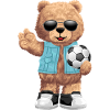 Cool bear with ball soccer
