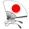 japanflaggen muster, japanischer fächer