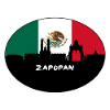 Zapopan Mexiko-Flaggen-Skyline-Schattenbild-Reise
