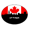Ottawa-Kanada-Flaggen-Skyline-Schattenbild-Reise