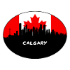 Calgary Kanada-Flaggen-Skyline-Schattenbild-Reise