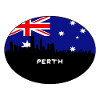 Perth-Australien-Flaggen-Skyline-Schattenbild-Reise