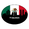 Tijuana Mexiko-Flaggen-Skyline-Schattenbild-Reise