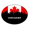 Vancouver-Kanada-Flaggen-Skyline-Schattenbild-Reise