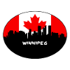 Winnipeg-Kanada-Flaggen-Skyline-Schattenbild-Reise