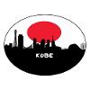 Kobe-Japan-Flaggen-Skyline-Schattenbild-Reise