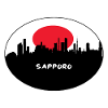 Sapporo-Japan-Flaggen-Skyline-Schattenbild-Reise