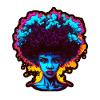 Afro Hair Retro Africa Queen Occhiali da Sole Neon