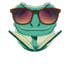 Cool chameleon with sunglasses
