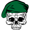 Béret vert squelette