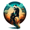 Panda sur un monocycle