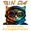 Katzen Kosmonaut "Bin da"