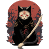 Japanese Katana Cat