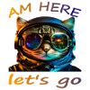 Cat Cosmonaut "I'm Here"