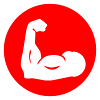 Muscle dumbbell icon