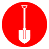 Shovel icon circle