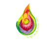 Farbteardrop Flammenkunst