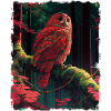 Rote Eule Mystisch Fantasy Wald