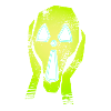 Faccia dello stile al neon della paura radioattiva