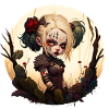 Fille démoniaque avec tatouage