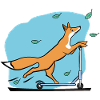 Fox with scooter