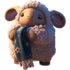Cute sheep with scarf