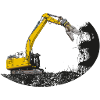 Abreißbagger mit Schrottschere