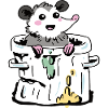 Opossum im Müll