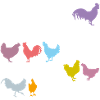 Chicken silhouettes and chicken saying