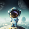 The little astronaut on a planet