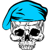 Skeleton blue beret