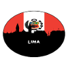 Lima-Peru-Flaggen-Skyline-Schattenbild-Reise