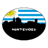 Montevideo-Uruguay-Flaggen-Skyline-Schattenbild-Reise