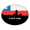 Santiago-Chile-Flaggen-Skyline-Schattenbild-Reise