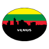 Viaggio della siluetta dell'orizzonte della bandiera della Lituania di Vilnius