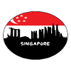 Singapur Singapur-Flaggen-Skyline-Schattenbild-Reise