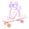 Skateboarder Skater Cat Skateboard